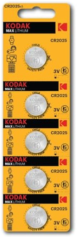 KODAK Piles Bouton Ultra Lithium CR2025 3V batterie - Vendu par Lot de 5