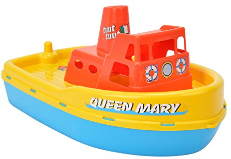 Simba 107259644 - Dampfer Queen Mary, es Wird nur EIN Artikel geliefert, Verschiedene Farbkombinationen, mit Pfeife, Länge 39cm, Sandkasten, Sandspielzeug