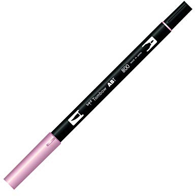 Tombow ABT-800 fiberpenna dubbel pensel penna med två spetsar, pale pink
