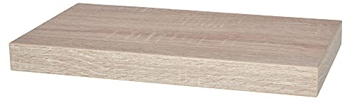 levandeo Wandboard Bobby Sonoma Eiche - sägerau Dekor 40cm - Deutsche Herstellung Schablone und Schrauben - Wandregal Wandbord