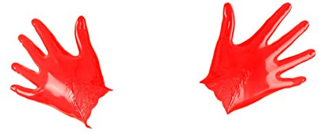 Anita Berg - Kurze Latex Handschuhe mit Spitzen-Einsatz rot - Gr. S