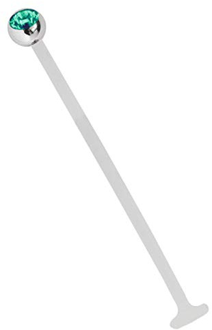 Modern Nature Piercing-Schmuck Lippenpiercing Teflon Labret mit Zirkonia Kugel. Individuell geeignet als Lippenpiercing, Mundpiercing, Zugenpiercing und Ohrpiercing.