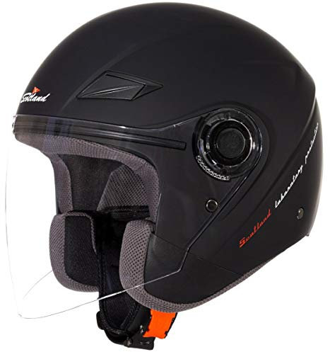 Scotland Casque de Moto/Scooter Force 03 avec Longue Visiere, Unisex, Noir Mat, 61-62 (XL)
