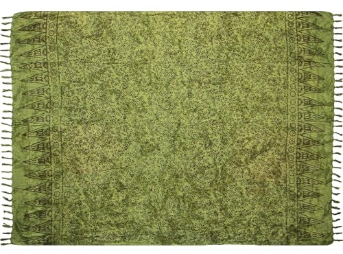 Wogeka Sarong – Blickdichtes luftiges Strandtuch in Grün für Damen & Herren als Pareo Wickelrock Cover Up Strandkleid Wrap für den Strand 06