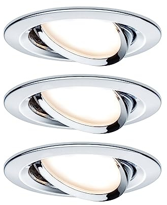Paulmann Premium EBL Set Coin Slim dimmbar rund schwenkbar LED 3x6,8W 2700K 230V 51mm Chrom/Alu