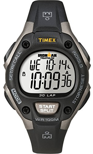 Timex Ironman Classic 34mm Digitaluhr für Damen, graues Kunstharz-Armband, T5E961