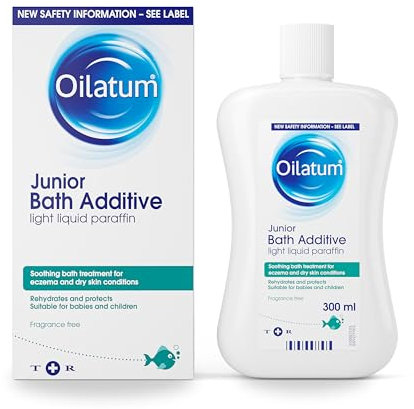 Oilatum Junior Bath Additive, Eczema and Dry Skin Emollient, Soothing and Hydrating Formula for Sensitive, Itchy Skin, Dermatologist Recommended Relief for Kids, 1 x 300ml