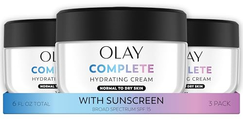 Olay Face Moisturizer Complete All Day UV Moisture Cream with Sunscreen SPF 15, Normal Skin, 2 Fl Oz (Pack of 3)