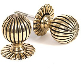 From the Anvil Aged Brass Flower Mortice/Rim Knob Set