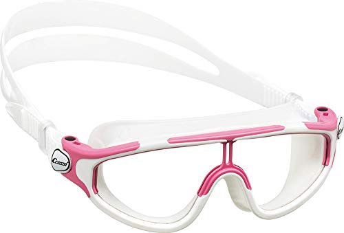 Cressi Baloo Goggles - Einscheibenbrille zum Schwimmen, Schwimmbad und Schnorcheln, Rosa/Weiß, 2/7 Jahre, Junior Unisex