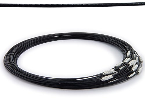 WEBandBUY 10 Halsreifen aus Stahl Schraubverschluss Länge ca. 45 cm Schwarz