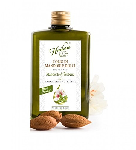 Huilerie Olio di Mandorle Dolci 300 ml, Olio di mandorle dolci vegetale vergine. Nutriente ed emolliente. Ideale per massaggi. Adatto a tutti i tipi di pelle (300 ml, Mandorlo & Verbena)