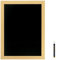 SECURIT - Tableau Noir Mural Woody + Marqueur à Craie Liquide - Ardoise Double Face - Cadre en Bois Laqué - 40 x 60 cm - Coloris Teck