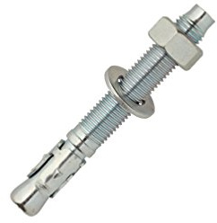 SCELL-IT, Boîte 50 Goujons d'ancrage acier zingué M8x130x80mm, Écrou et rondelle montés, Douille en 3 éléments, Acier haute résistance, Extrémité avec chanfrein protégeant le filetage lors de la pose