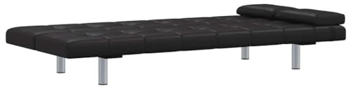 vidaXL Sofá Cama Reclinable Cojines Madera Cuero Sintético Sillón para Dormir