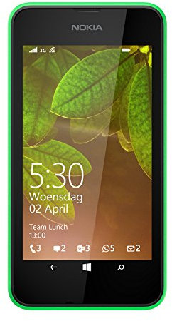 Nokia - Lumia 530 Smartphone Movistar Libero Windows Phone (schermo da 4, fotocamera da 5 MP, 4 GB, 1,2 GHz, 512 MB di RAM), Verde