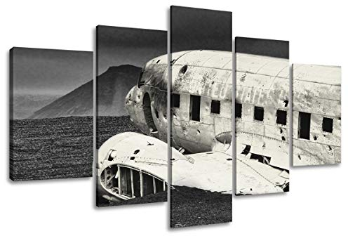 Visario Leinwandbilder 5501 Bild auf Leinwand Flugzeug, 5 Teile