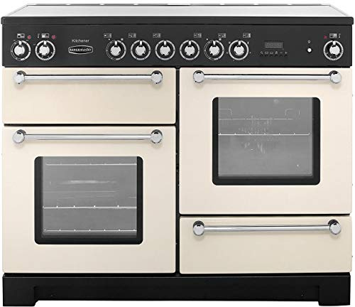 Rangemaster Kitchener KCH110ECCR/C 110cm wide Electric Range Cooker with Ceramic Hob - Cream/Chrome - A/A Rated