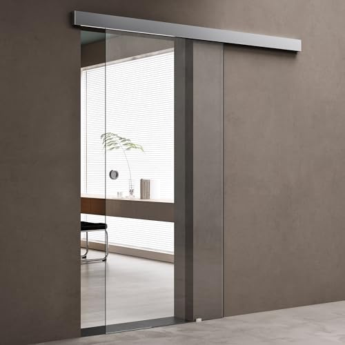 doporro Porta Scorrevole in Vetro per Interni 102,5x205 cm con Soft-Close