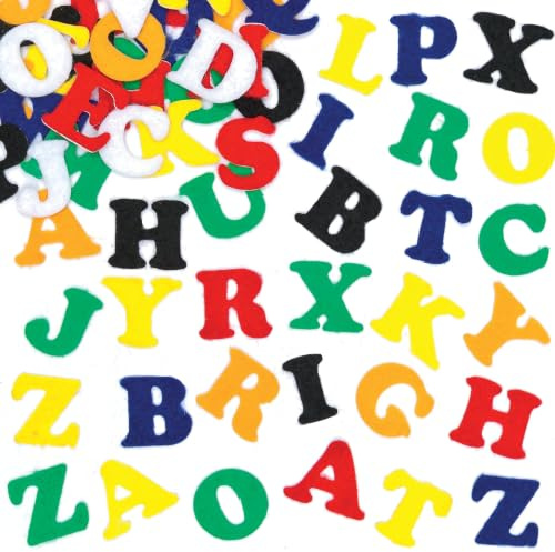 Baker Ross Selbstklebende Filz-Buchstaben im Vorteilspack zum Basteln für Kinder - ideal für Schriftzüge und als Dekoration - 550 Stück