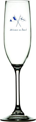 Marine Business Sea – Calice da Champagne, 6 Pezzi, plastica, Colore: Trasparente, Blu Marino/Grigio