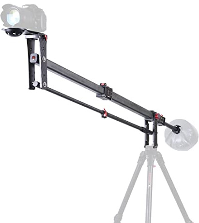 IFOOTAGE Kohlefaser-Kamera Mini Crane M1 III (Belastbarkeit ca. 15kg) Faltbarer und Ausziehbarer Schwenkarm mit 1/4 & 3/8 Zoll Schnellwechselplatte (Länge max.220 cm)