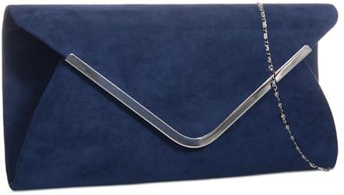 fi9® PLAIN SUEDE BRIDAL WEDDING EVENING CLUTCH PARTY PURSE HAND BAG