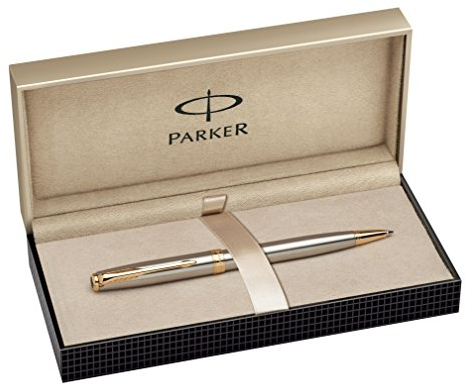 Parker S0809140 Kugelschreiber Sonnet edelstahl G.C, Strichbreite M, schreibfarbe schwarz