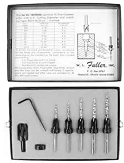 W.L. Fuller 10390006 No. 6 Countersink / Taper Drill Bit Set for #5 to #9 Screws