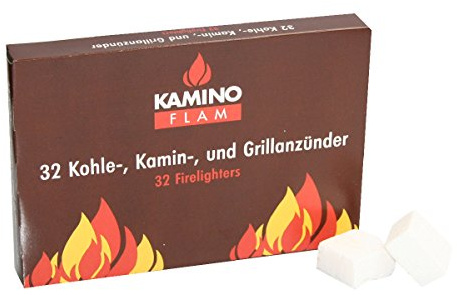 Kamino-Flam Accendifuoco Barbecue, Stufa, Camino, cubetti cubi accendifuoco, Tempo di combustione ca. 6-8 Minuti, 32 cubetti