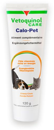 CALO-PET® Paste | Energiereiche Vitaminpaste zum Ausgleich von Vitamin- und Mineralstoffmangel | Für Hunde & Katzen | Ergänzungsfuttermittel bei erhöhtem Nährstoffbedarf | 120g Tube