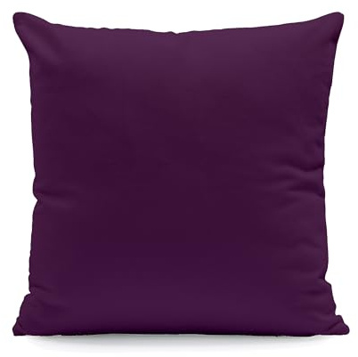 Hans-Textil-Shop Kissenbezug 40x60 cm Lila Uni – 100% Baumwolle Linon, Made in Europe – Kissenhülle mit Industrie-Reißverschluss für Sofa & Dekokissen
