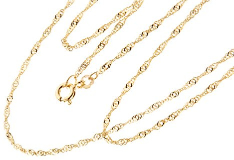 Silberketten Store Singapurkette 333 Gold Damen 38-90cm I filigrane Goldkette Damen 1,8mm Stärke hochglanz I Echtgold Halskette Frauen mit Federring Verschluss
