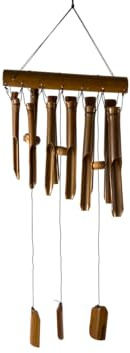 Bambus-Windspiel, Grösse:ca. 40 cm, Klangspiel für draußen, den Balkon und den Garten, hängend