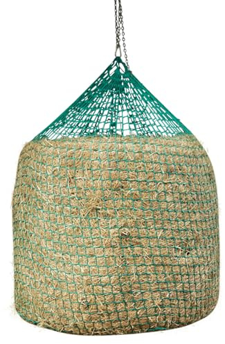 VOSS.farming Heunetz für Rundballen zum Aufhängen,1,25 x 1,6m Rundballennetz, Maschenweite 4,5 x 4,5cm, grün