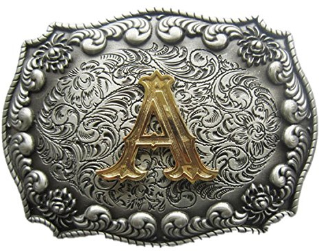 JEAN'S FRIEND Vintage Double Color Initial Letter Belt Buckle Gürtelschnallen (Letter A)
