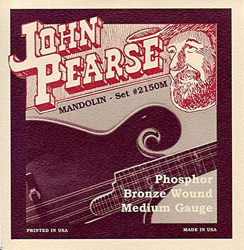 John Pearse Strings® 2150M Jeu de Cordes pour Mandoline - Phosphor Bronze - Loop End - Medium Gauge