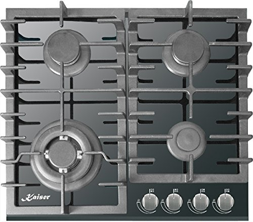 Kaiser Grand Chef Turbo Gas Hob | Black Glass 4 Burner Cooktop