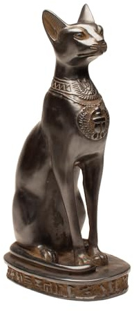 Discoveries Egyptian Imports Bastet Katze Göttin Statue – Schwarz – 20,3 cm hoch – hergestellt in Ägypten