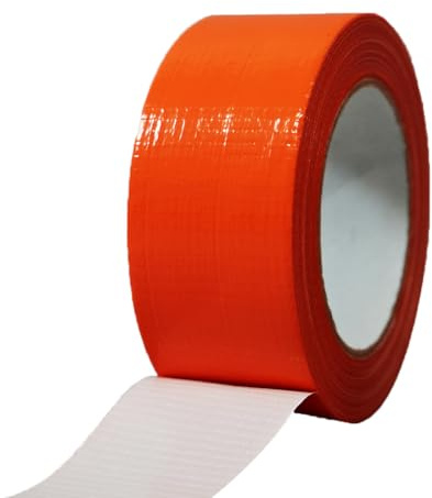 Tecplast Ruban adhésif toilé orange 50 mm x 33 m - 1 rouleau adhésif pour fixer les bâches, fils et câbles