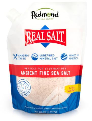 REDMOND Real Sea Salt - Natural Unrefined Gluten Free Fine, 26 Ounce Pouch (1 Pack)