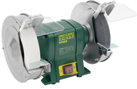 Record Power RSBG8 Bench Grinder 8-inch, Green,white,grey,silver