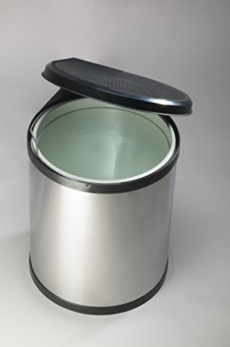 Hailo Abfallsammler Mono 3515031 | Einbau Schwenk Mülleimer Edelstahl für Küche | 15 Liter Abfalleimer mit Inneneimer | Für Drehtür-Schränke ab 40 cm Breite | Schwenkeimer schwarz für Unterschrank