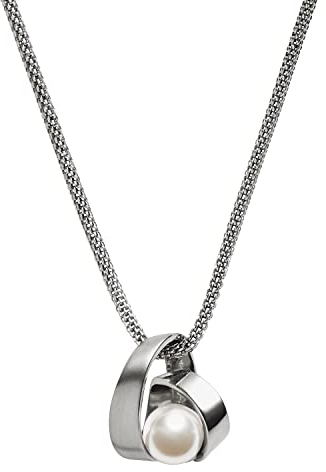 Skagen Edelstahl-Halskette, Karabinerverschluss, Perle