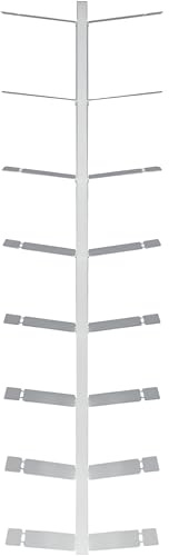 Radius Design Booksbaum Doppel Wandregal groß Weiss – Wandregal aus pulverbeschichtetem Stahl, 170 cm hoch – platzsparendes Bücherregal mit Einlegeböden, modernes Design (721B)