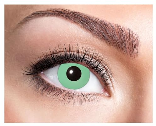 Eyecatcher 84027541-043 - Lentilles de contact UV colorées, 1 paire, pour 12 mois, vert fluo, lumineuses, carnaval, Halloween, sans correction de la vue