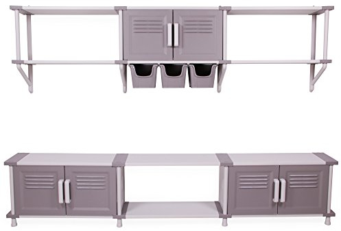 Ondis24 Modulares Regalsystem Freedom Wandregal Schwerlastregale mit Türen und Aufbewahrungsboxen