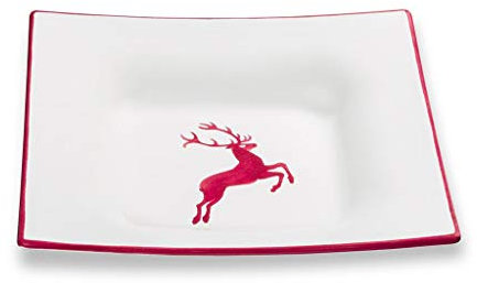 GMUNDNER KERAMIK Assiette à Soupe, cerf Vin Rouge, 7,9 x 20,1 cm
