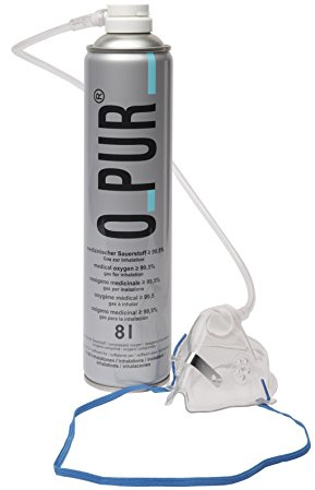 O PUR Sauerstoff Dose inkl.Maske u.Schlauch Spray 8 l