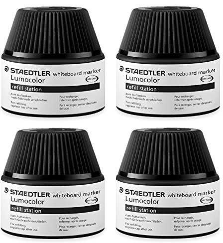 Staedtler Tinte fuer Marker Lumocolor refill station, 30 ml, (4x Nachfüllstation, schwarz)